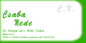 csaba mede business card